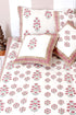 40s Cotton Pillow Cover in Floral Block Print