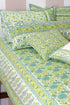 20s Cotton KING SIZE Bed Cover In Floral Block Print