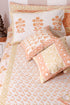 20s Cotton KING SIZE Bed Cover In Floral Block Print