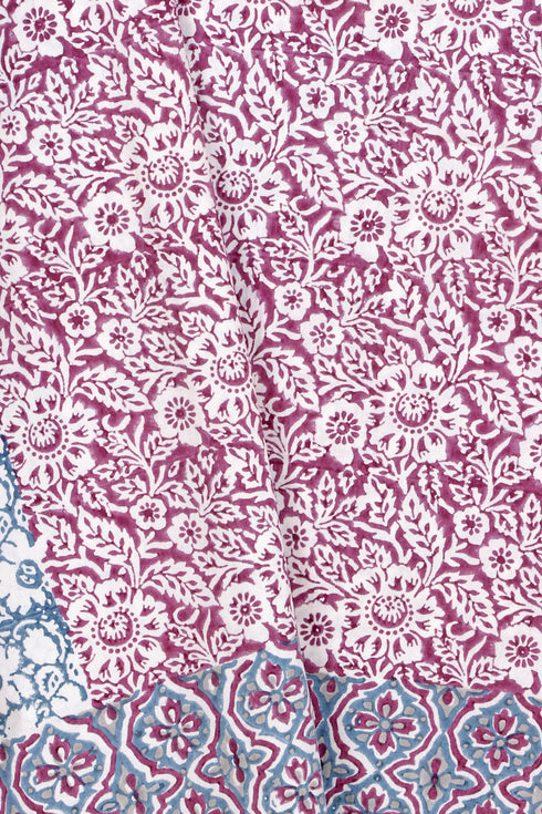 20s Cotton KING SIZE Bed Cover In Assorted Block Print