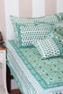 20s Cotton Rectangle Cushion Cover In Floral Block Print