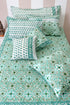 20s Cotton Rectangle Cushion Cover In Floral Block Print