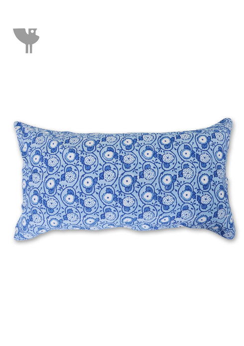 20s Cotton Lumbar Cushion Cover In Block Print