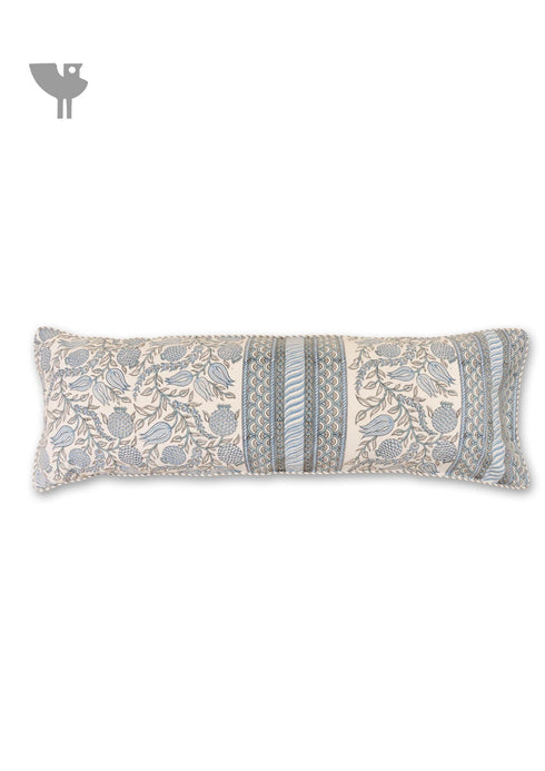 20s Cotton Lumbar Cushion Cover In Block Print