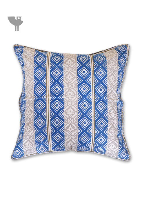 20s Cotton Cushion Cover in Floral Block Print
