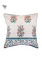 20’s Cotton Cushion Cover In Floral Block Print