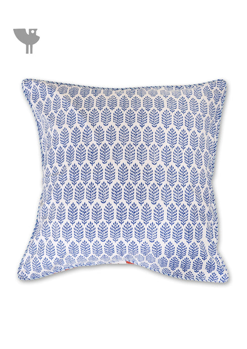 20s Cotton Cushion Cover in Block Print with Piping