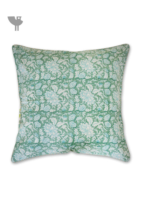 20s Cotton Cushion Cover in Floral Block Print
