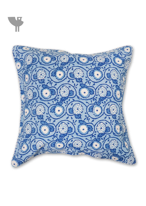 20s Cotton Cushion Cover in Block Print with Piping