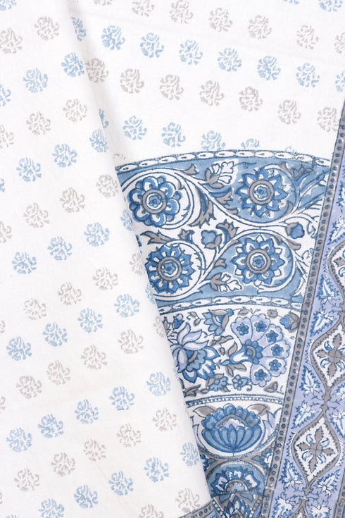 20s Cotton KING SIZE Bed Cover In Block Print