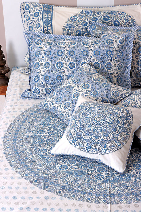 20s Cotton Bed Cover in Block Print