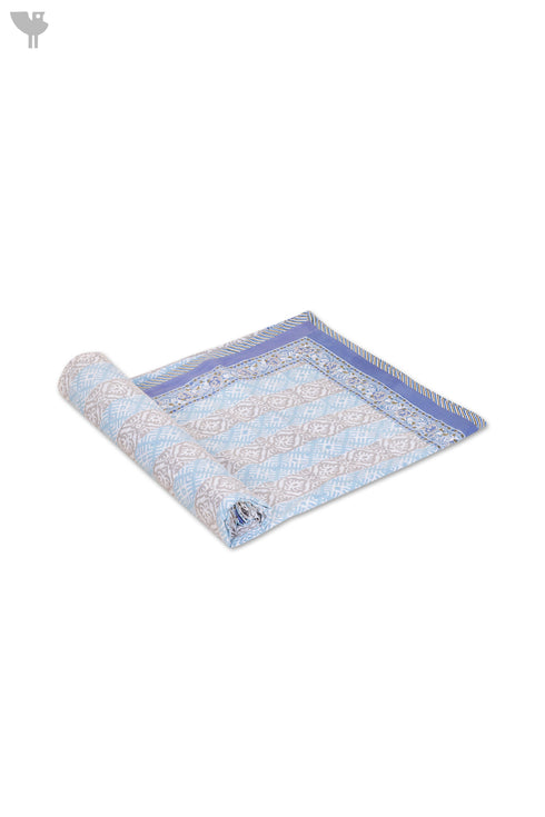 Cambric Cotton Dohar In Floral Block Print