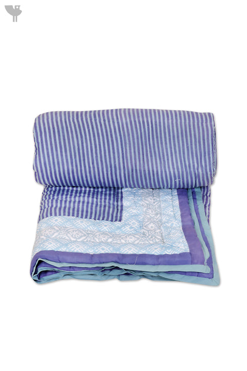 Mulmul Cotton Quilt in Floral Block Print