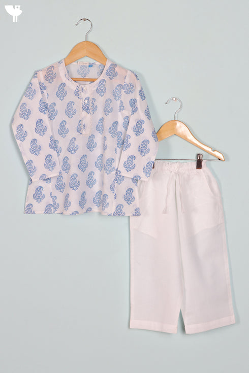 Cotton Boys Pajama Set With Embroidery