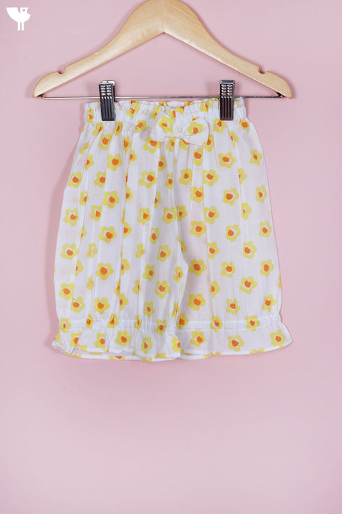 Cotton Top & Shorts Set In Block Print