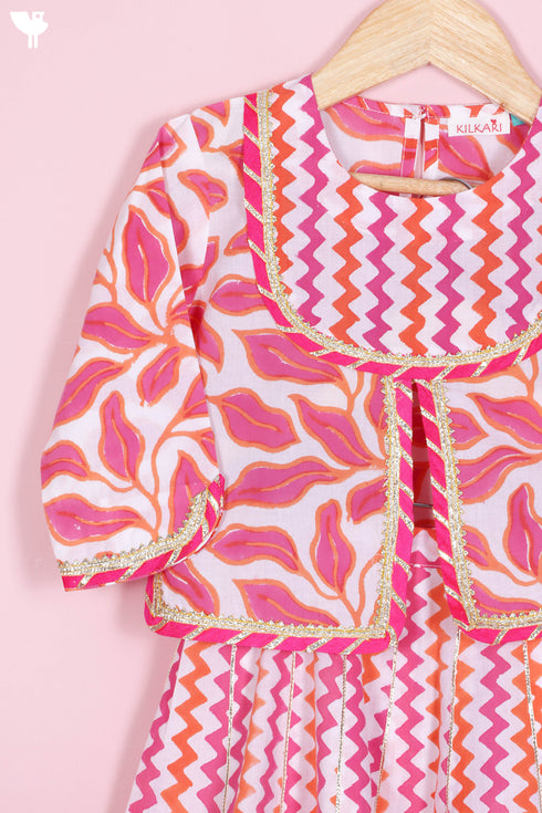 Cotton Lehenga Set In Block Print