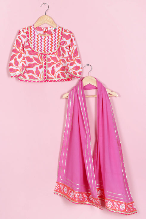 Cotton Lehenga Set In Block Print