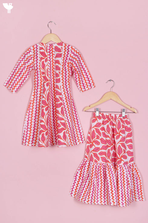 Cotton Sharara Set In Block Print