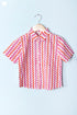 Cambric Cotton Boys Shirt In Zigzag Block Print