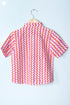 Cambric Cotton Boys Shirt In Zigzag Block Print