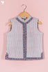 Cambric Cotton Quilted Vest In Block Print