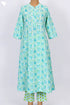 Cambric Cotton Kurta And Pant Set With Mulmul Dupatta In Block Print