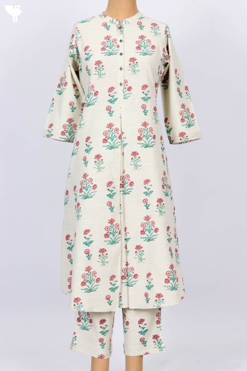 Khaadi Kurta With Pant In Floral Block Print