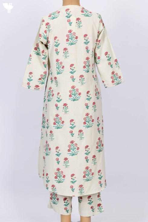 Khaadi Kurta With Pant In Floral Block Print