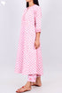 Cambric Cotton Kurta And Pant Set With Kota Doria Dupatta In Block Print