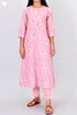Cotton Kurta Pant And Dupatta Set In Floral Block Print