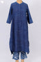 Cambric Cotton Kurta And Pant Set In Indigo Block Print