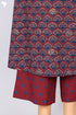 Cambric Cotton Kurta And Pant Set In Indigo Block Print