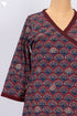 Cambric Cotton Kurta And Pant Set In Indigo Block Print