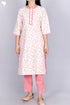Brocade Kurta With Chanderi Silk Dupatta And Pant in Block Print