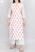 Cambric Cotton Kurta And Pant Set In Floral Block Print
