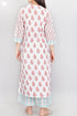 Cambric Cotton Kurta And Pant Set In Floral Block Print