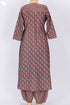 Cambric Cotton Kurta And Pant Set In Natural Block Print