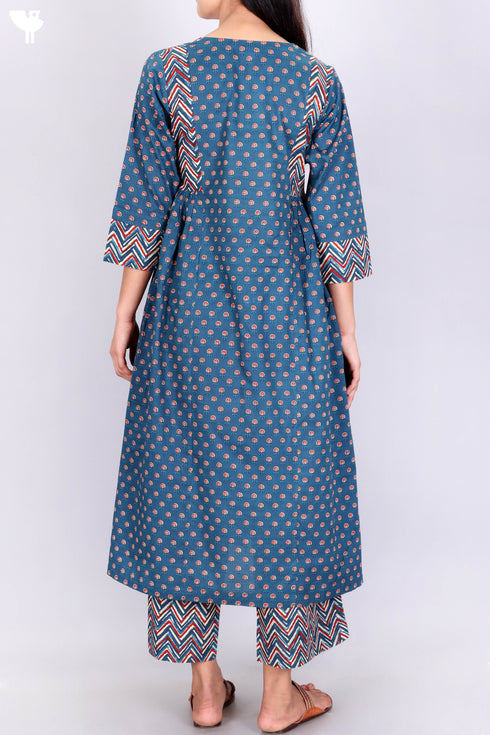 Cambric Cotton Kurta And Pant Set In Assorted Print