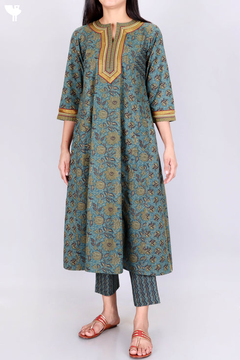Cambric Cotton Kurta And Pant Set In Assorted Print
