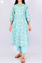 Cambric Cotton Kurta, Dupatta And Pant Set In Block Print