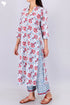 Cambric Cotton Kurta, Dupatta And Pant Set In Floral Block Print