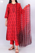 Bizzy Lizzy Kurta Pant Set With Chiffon Dupatta InFloral Block Print