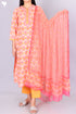 Bizzy Lizzy Kurta Pant Set With Chiffon Dupatta In Block Print