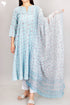 Cotton Kurta, Dupatta And Pant Set In Block Print
