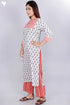 Cotton Kurta Pant Set With Kota Dupatta In Graphic Block Print