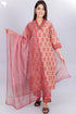 Khaadi Kurta Pant And Kota Doria Dupatta Set in Block Print
