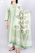 Chanderi Silk Kurta Pant Set With Dupatta In Geometric Block Print
