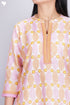 Chanderi Silk Kurta Pant And Dupatta Set in Graphic Block Print