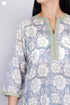 Mulmul Cotton Kurta And Pant Set In Block Print