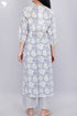 Mulmul Cotton Kurta And Pant Set In Block Print